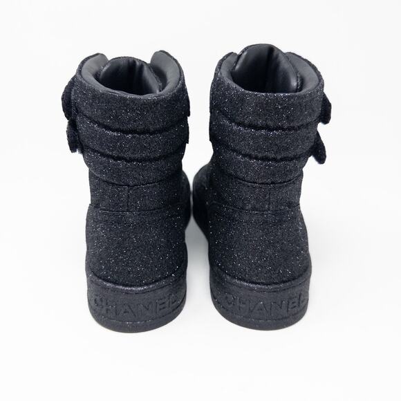 Chanel Glitter High Top Sneakers Black Size 39C EU - Picture 4 of 9